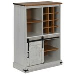 vidaXL Armoire à vin HALDEN casiers à vin porte coulissante blanc pin