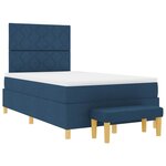 vidaXL Lit à ressorts avec matelas Bleu 120 x 200 cm tissu