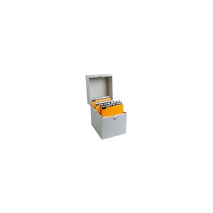 Boîte À Fiches Metalib - Classement De 500 Fiches Verticales - 148x105mm À 150x105mm - Gris - Exacompta
