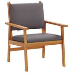 Chaises de jardin vidaXL 2 Pièces avec coussins en bois d'acacia massif