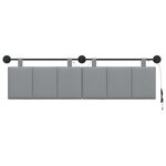 vidaXL Tête de lit suspendue Avec lumière LED Gris clair Tissu