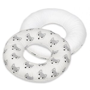 Coussin rond post natal Renards blanc