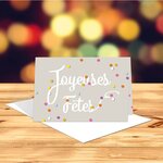 Carte de voeux joyeuses fêtes confettis colorés - draeger paris