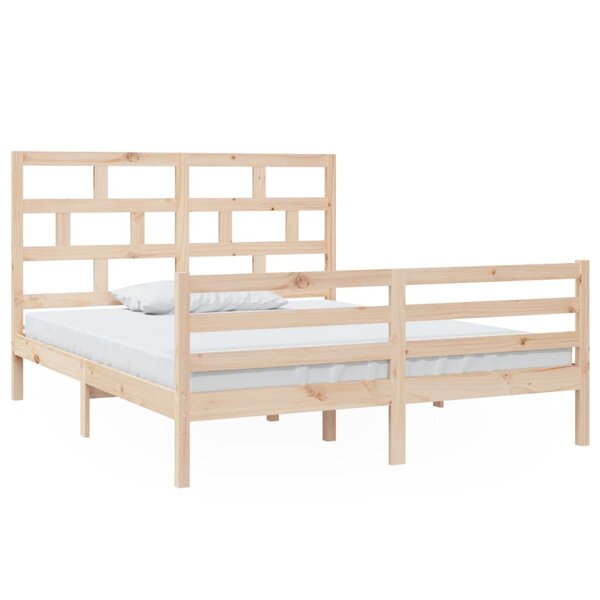 vidaXL Cadre de lit Bois de pin massif 160x200 cm