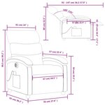 vidaXL Fauteuil de massage inclinable électrique Taupe Tissu