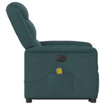 vidaXL Fauteuil inclinable de massage électrique Vert foncé Tissu