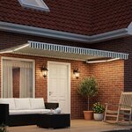 vidaXL Store rétractable manuel avec LEDs Vert et blanc 4 × 3 m