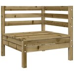 vidaXL Canapé d'angle de jardin avec coussins bois de pin imprégné