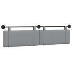 vidaXL Tête de lit suspendue Gris clair Tissu