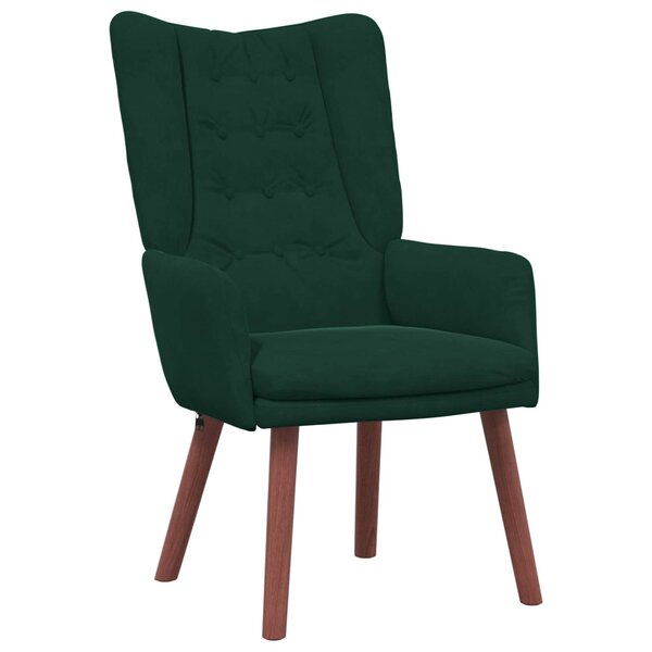 vidaXL fauteuil Vert foncé 63 x 67 x 94 cm Velours