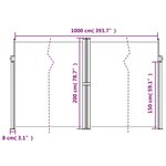 vidaXL Auvent latéral rétractable marron 200x1000 cm