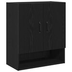 Armoire murale vidaXL Noir Chêne 60x30x70 cm en bois d'ingénierie