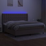 vidaXL Sommier à lattes de lit matelas et LED Taupe 200x200 cm Tissu