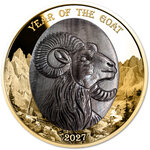 Monnaie GOAT Mother of Pearl Lunar Year 5 Oz Or 100$ Solomon Islands 2027 (PRÉCOMMANDE)