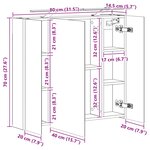 vidaXL Armoire Miroir de Salle de Bain Gris Sonoma 80 x 14.5 x 70 cm