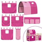 vidaXL Lit mezzanine enfants avec tunnel sans matelas rose 90x190 cm
