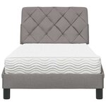 vidaXL Lit avec matelas taupe 90x190 cm tissu