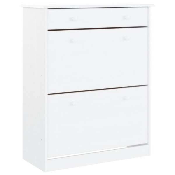 vidaXL Armoire à chaussures ALTA blanc 77x35x96 cm bois massif de pin
