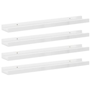 vidaXL Étagères murales 4 Pièces Blanc brillant 60x9x3 cm