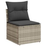 vidaXL Salon de jardin 9 Pièces avec coussins gris clair résine tressée