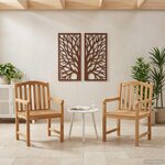vidaXL Chaise en rose sculptée à la main 2 Pièces Naturel
