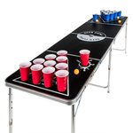 HI Table de bière-pong pliable réglable en hauteur Noir