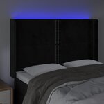 vidaXL Tête de lit à LED Noir 147x16x118/128 cm Velours