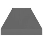 vidaXL Étagère murale flottante 2 Pièces Gris brillant 90x23 5x3 8 cm MDF