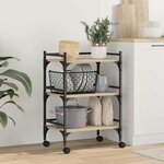 vidaXL Chariot de cuisine Chêne Sonoma 50 x 35 x 75 5 cm