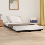 vidaXL Cadre de lit Noir 90x190 cm Bois de pin massif