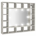 vidaXL Armoire de miroir avec LED Gris béton 91x15x76 5 cm