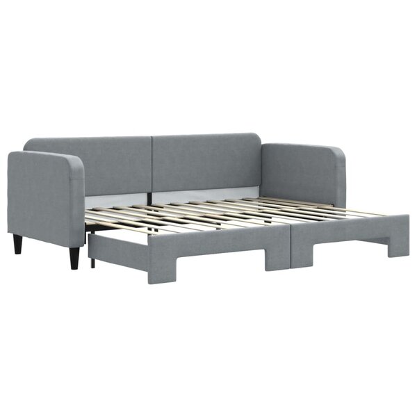vidaXL Lit de jour avec lit gigogne gris clair 80x200 cm tissu