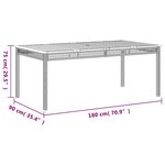 vidaXL Table de jardin beige 180x90x75 cm résine tressée et acacia