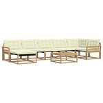 vidaXL Ensemble de canapés d'extérieur 8 Pièces Blanc et crème