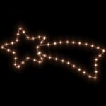 vidaXL Figures de comète de Noël 48 LED 3 Pièces Blanc chaud 65x28 cm