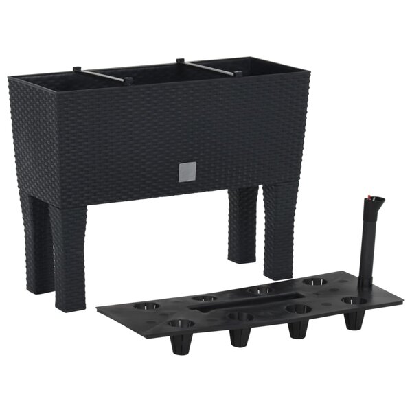 vidaXL Lit surélevé de jardin Anthracite 60x25x46 cm PP Rotin