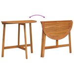 vidaXL Table de jardin pliante demi-ronde 78x46x75 cm en bois massif d'acacia