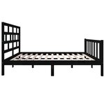 vidaXL Cadre de lit sans matelas noir bois de pin massif