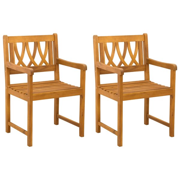 vidaXL Chaises de jardin 2 pc Naturel Bois d'Acacia Massif