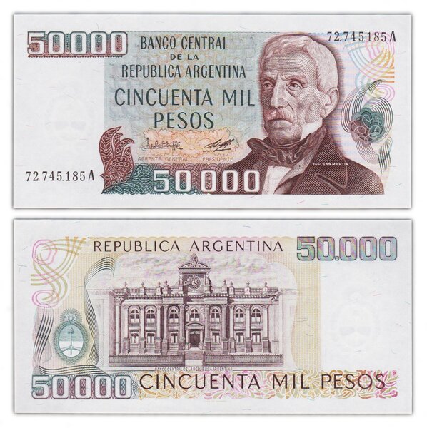 Billet de collection 50000 pesos 1979 1983 argentine - neuf - p307