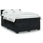 vidaXL Sommier à lattes de lit avec matelas Noir 140x190 cm Velours