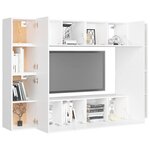 vidaXL Ensemble de meubles TV 8 Pièces Blanc Bois d'ingénierie