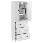 vidaXL Ensemble de Meubles 2 Pièces Blanc brillant 66 x 34 5 x 90 cm