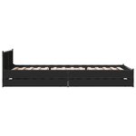 vidaXL Cadre de lit avec tiroirs sans matelas noir 100x200 cm