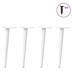 vidaXL Pieds de table basse coniques 4 pièces Blanc 30-31 cm Acier