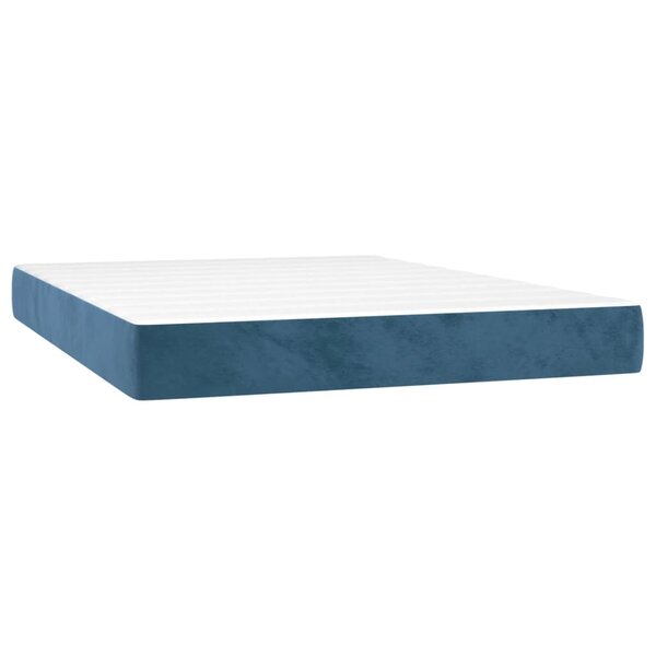 vidaXL Matelas de lit à ressorts ensachés fermeté moyenne Bleu foncé 140x190x20 cm