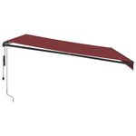 vidaXL Auvent rétractable automatique bordeaux 450x350 cm
