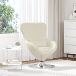 Fauteuil Œuf vidaXL en Velours Crème
