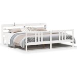 vidaXL Cadre de lit avec tête de lit sans matelas blanc 200x200 cm