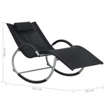 vidaXL Chaise longue avec oreiller Noir Textilène